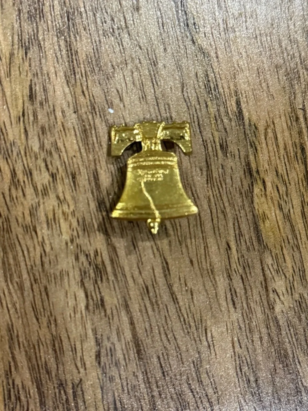 Vintage Gold Tone Liberty Bell Brooch
